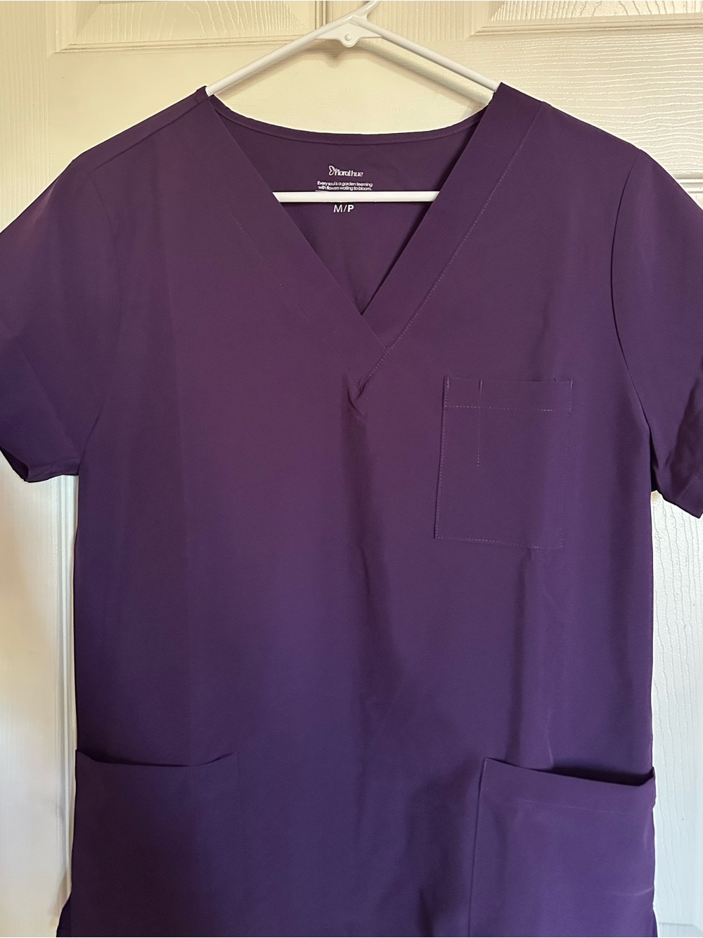 Purple Medical Scrub Top with V-Neck